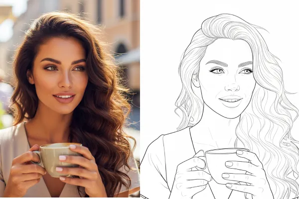 Portrait Photo to Line Drawing