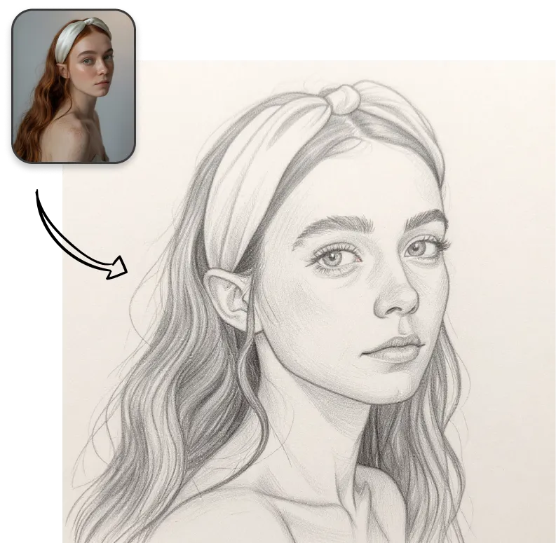 Pencil Sketch - Picture to Drawing style example