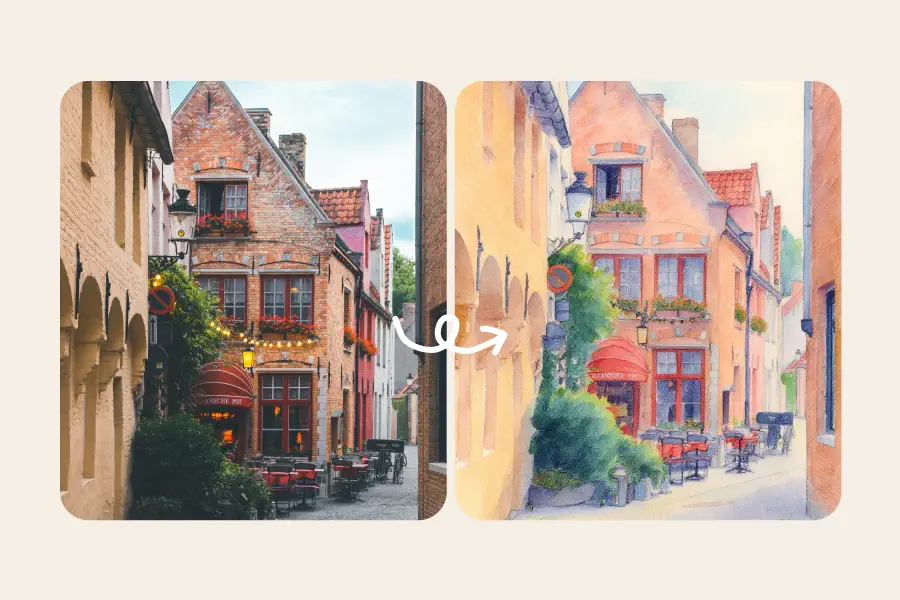 Picture to Drawing - Watercolor Painting