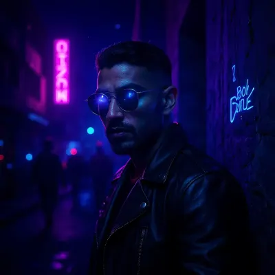 Cyberpunk Neon - Picture to Drawing Styles