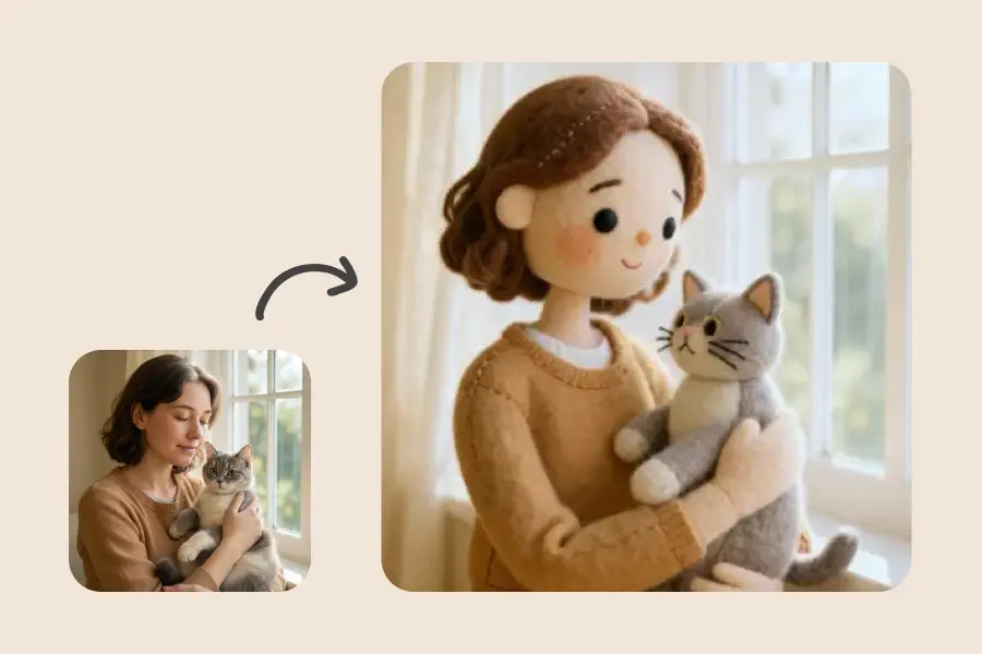 Foto en Muñeco de Fieltro - Estilos de Dibujo para Fotos