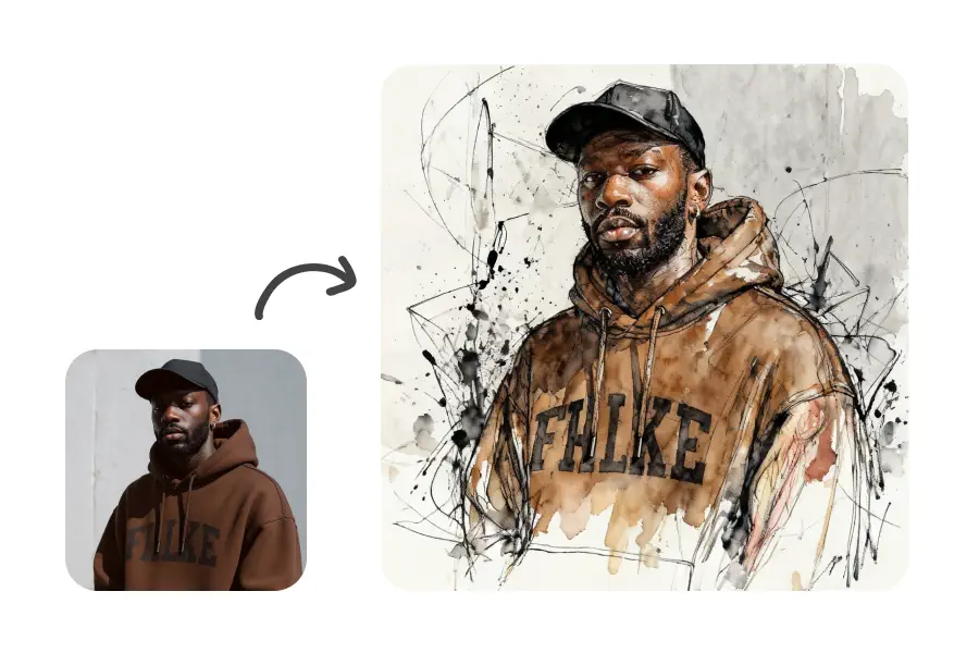 picture to drawing - Ink Watercolor