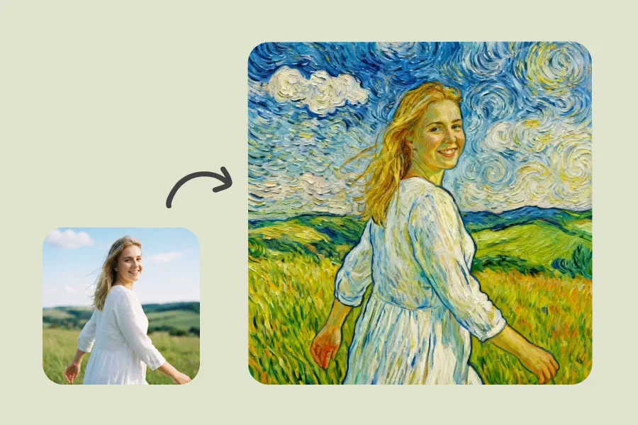 picture to drawing - Van Gogh